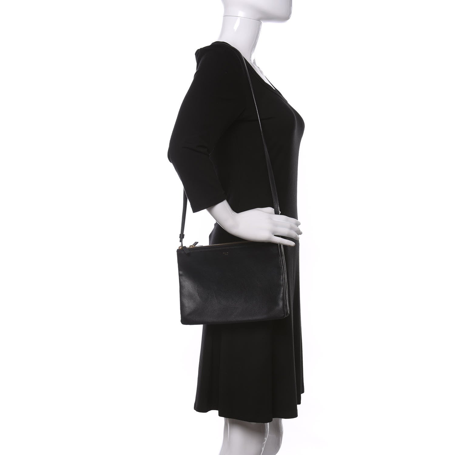 Celine Goatskin Large Trio Crossbody Bag Dark Blue 2 of 10