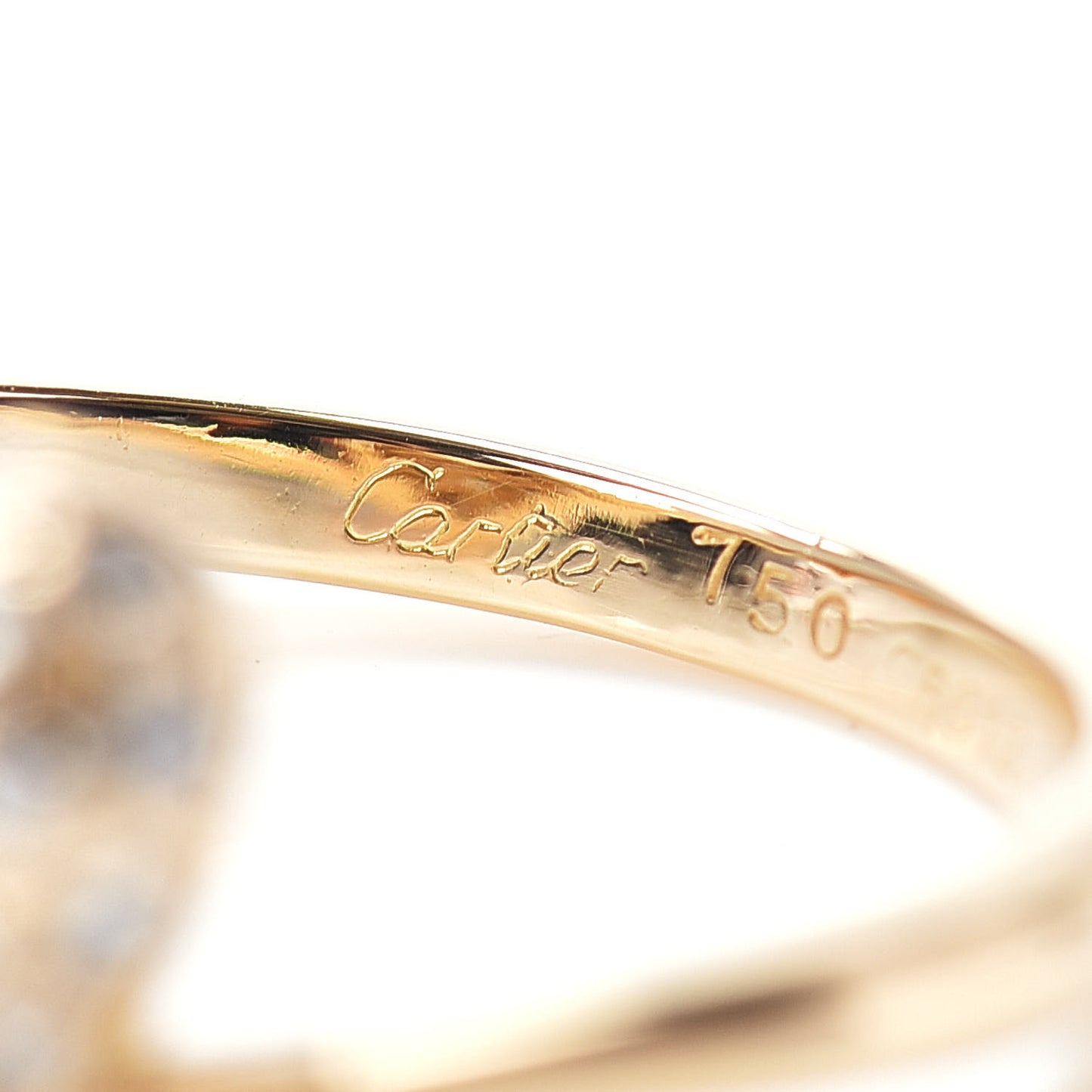 18K Yellow Gold Diamond Heart Ring 50 5.25