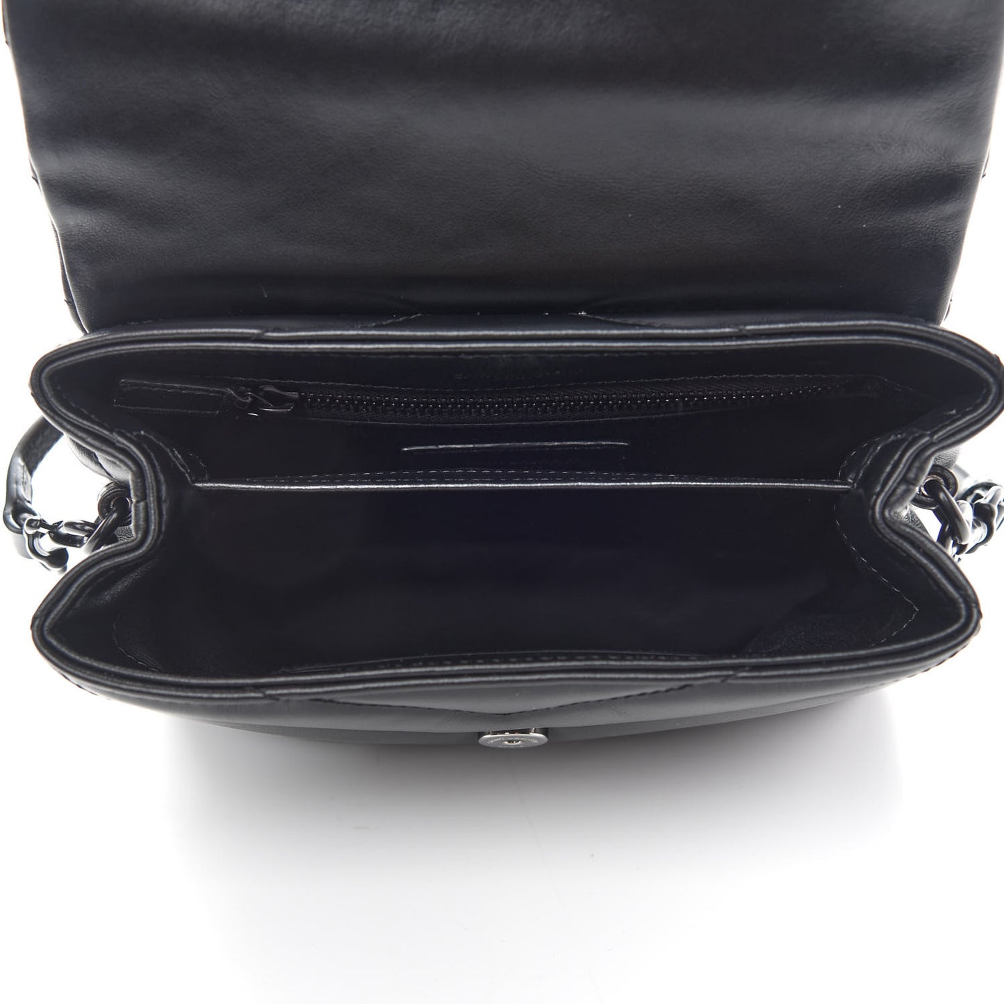 Calfskin Y Quilted Monogram Toy Loulou Crossbody Bag Black