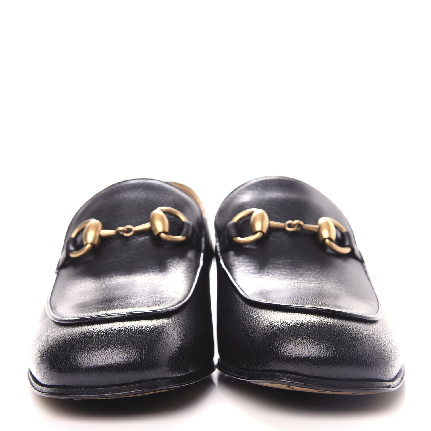 Gucci Goatskin Womens Horsebit Mid-Heel Loafers 36 Black 2 of 11