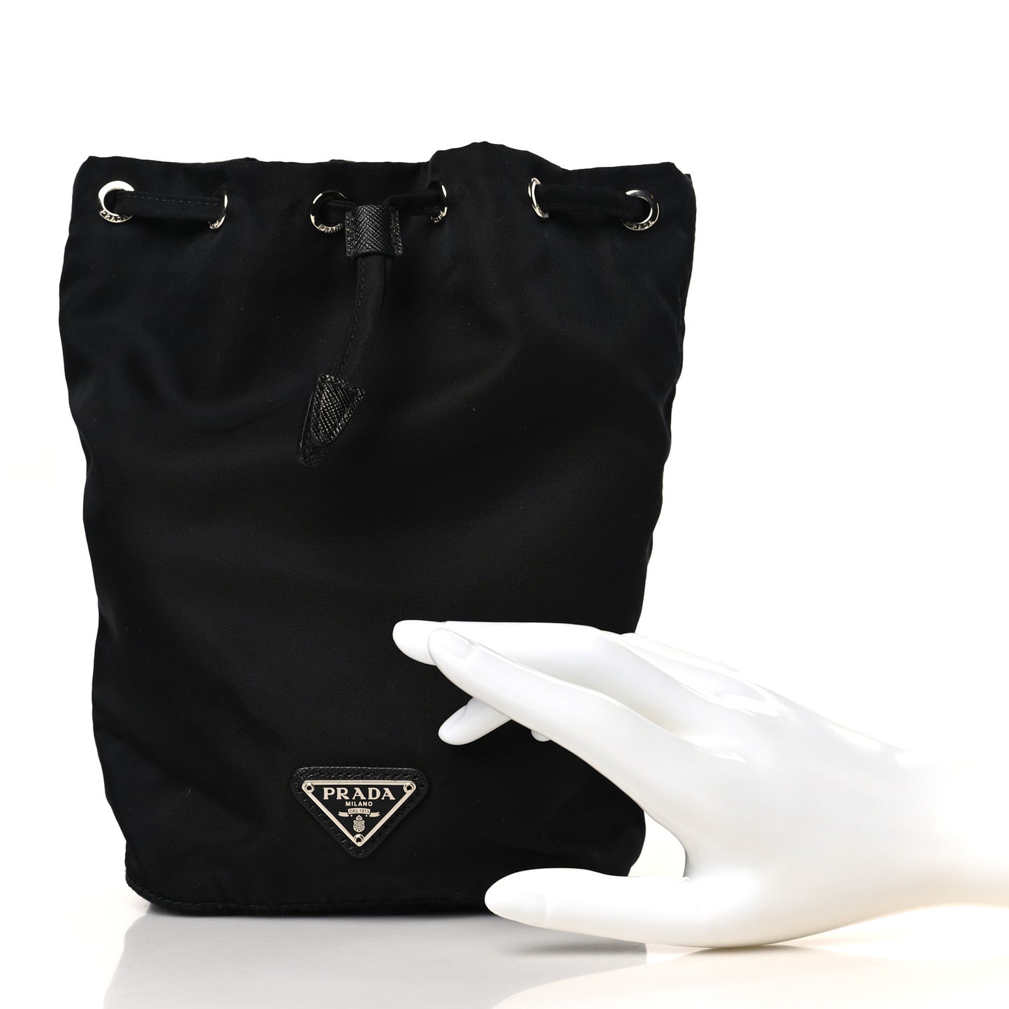 Nylon Vela Drawstring Pouch Black