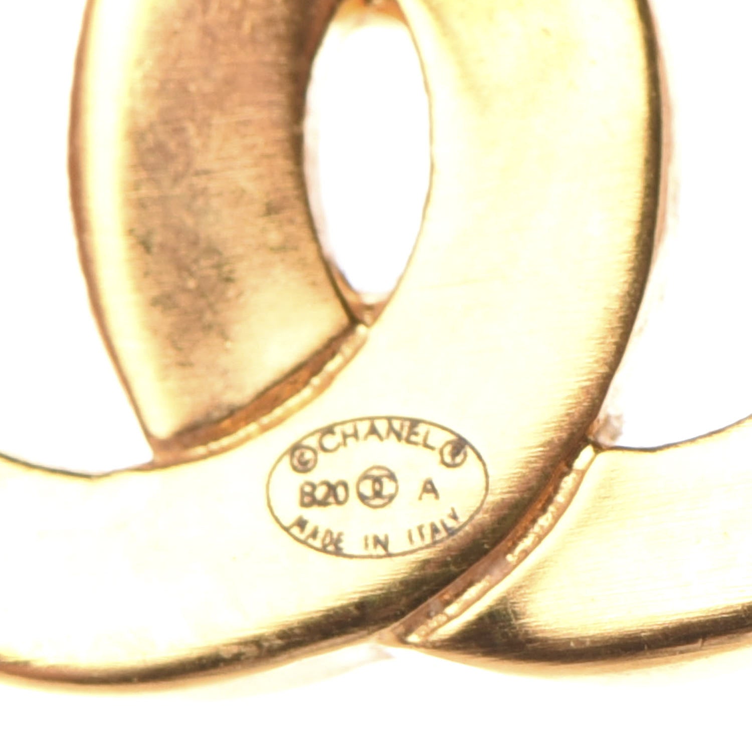 Chanel Metal CC Paris Button Stud Earrings Gold 4 of 5