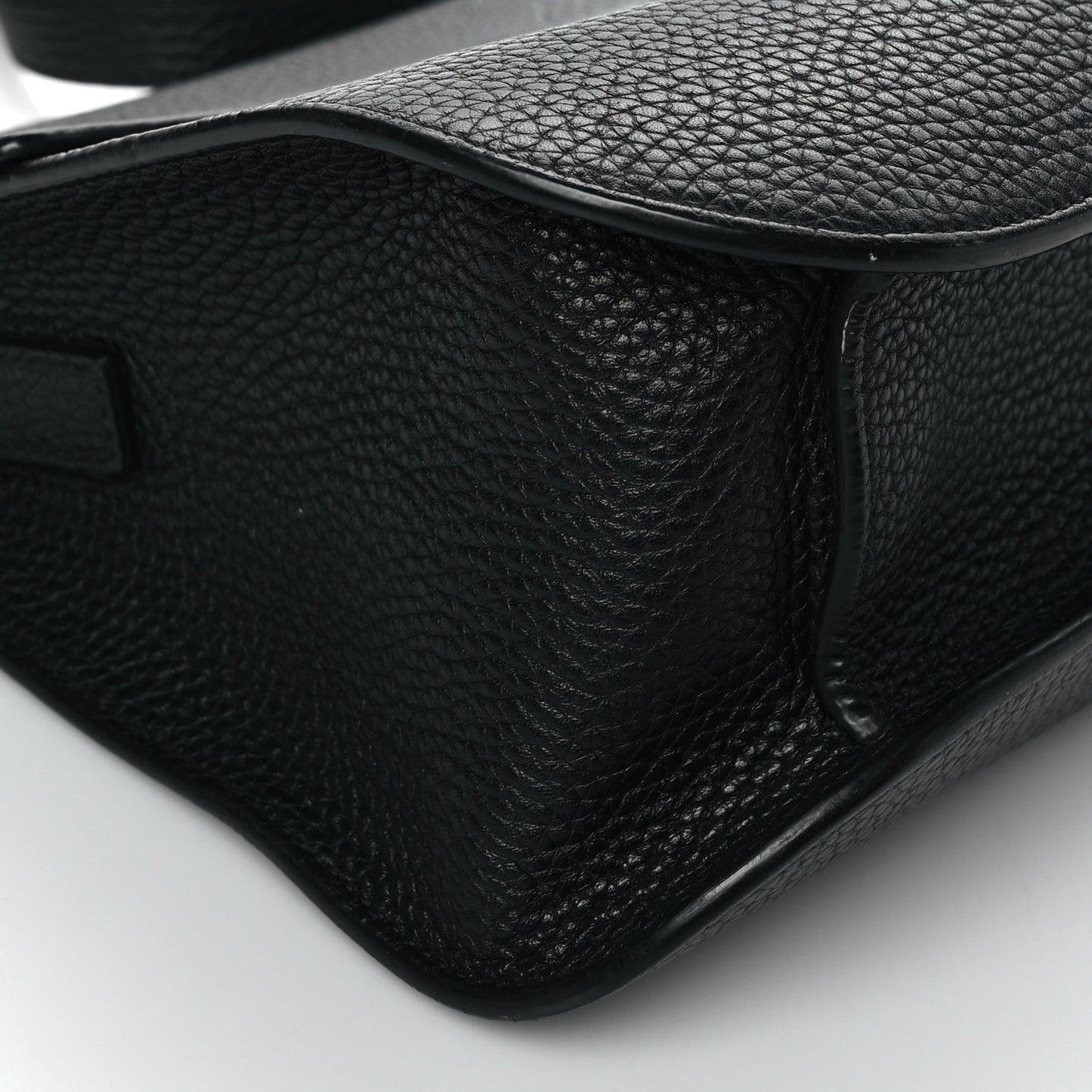 Grained Calfskin Mini T Clasp Tara Crossbody Bag Black