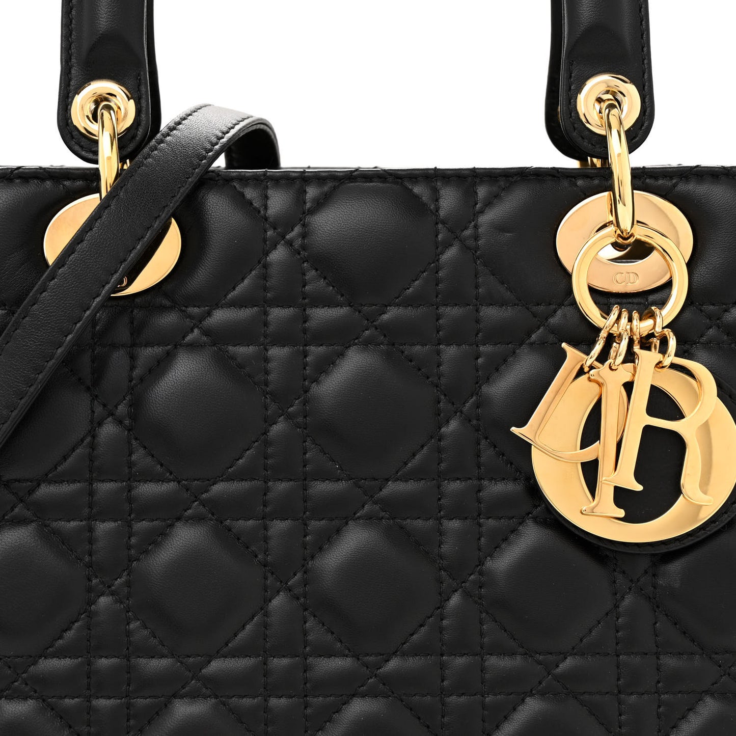Lambskin Cannage Medium Lady Dior Black
