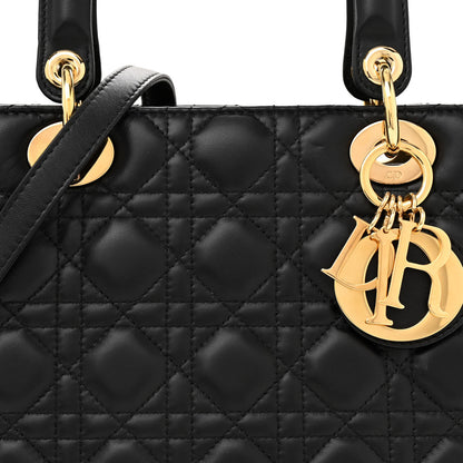 Christian Dior Lambskin Cannage Medium Lady Dior Black 8 of 10