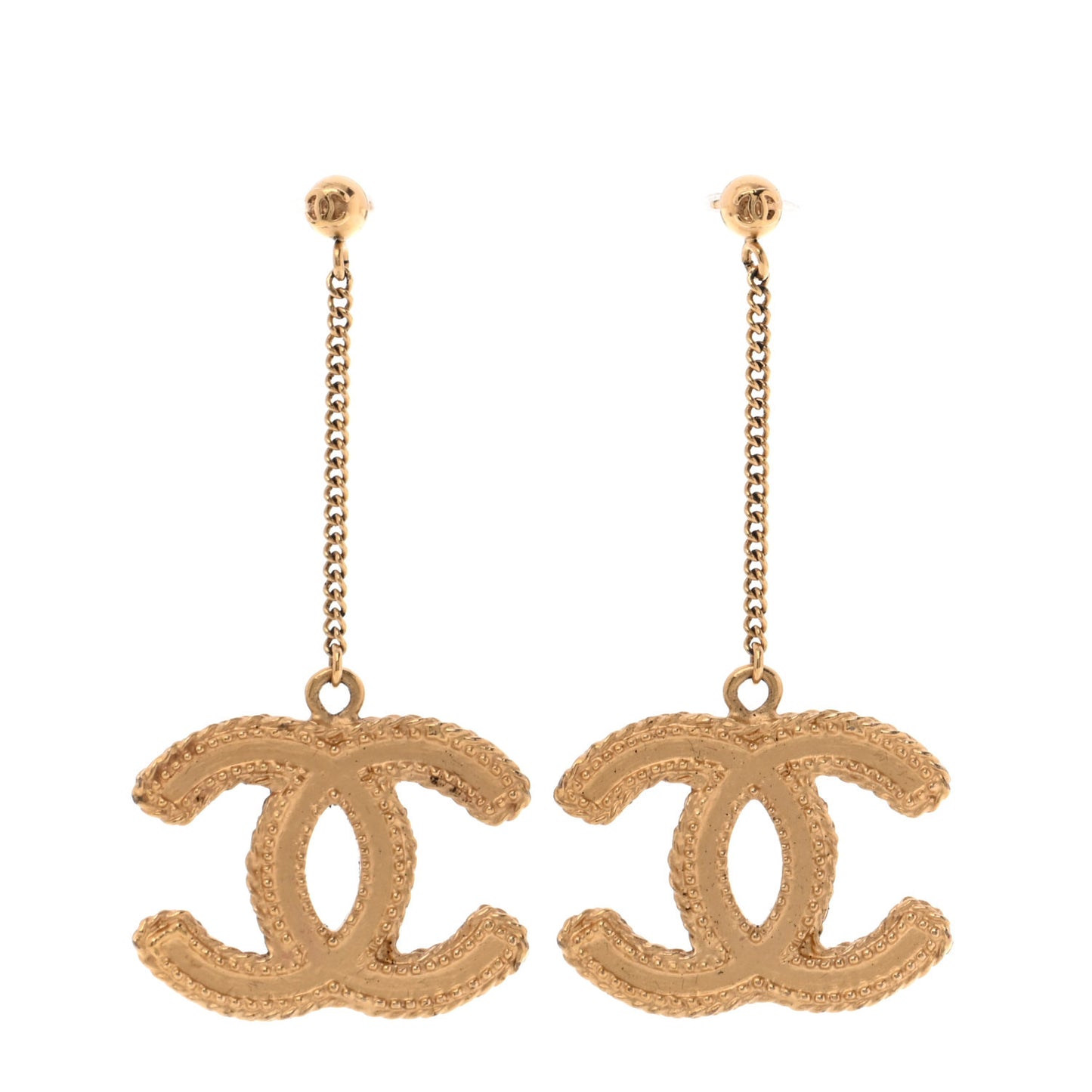 CC Drop Earrings Matte Gold