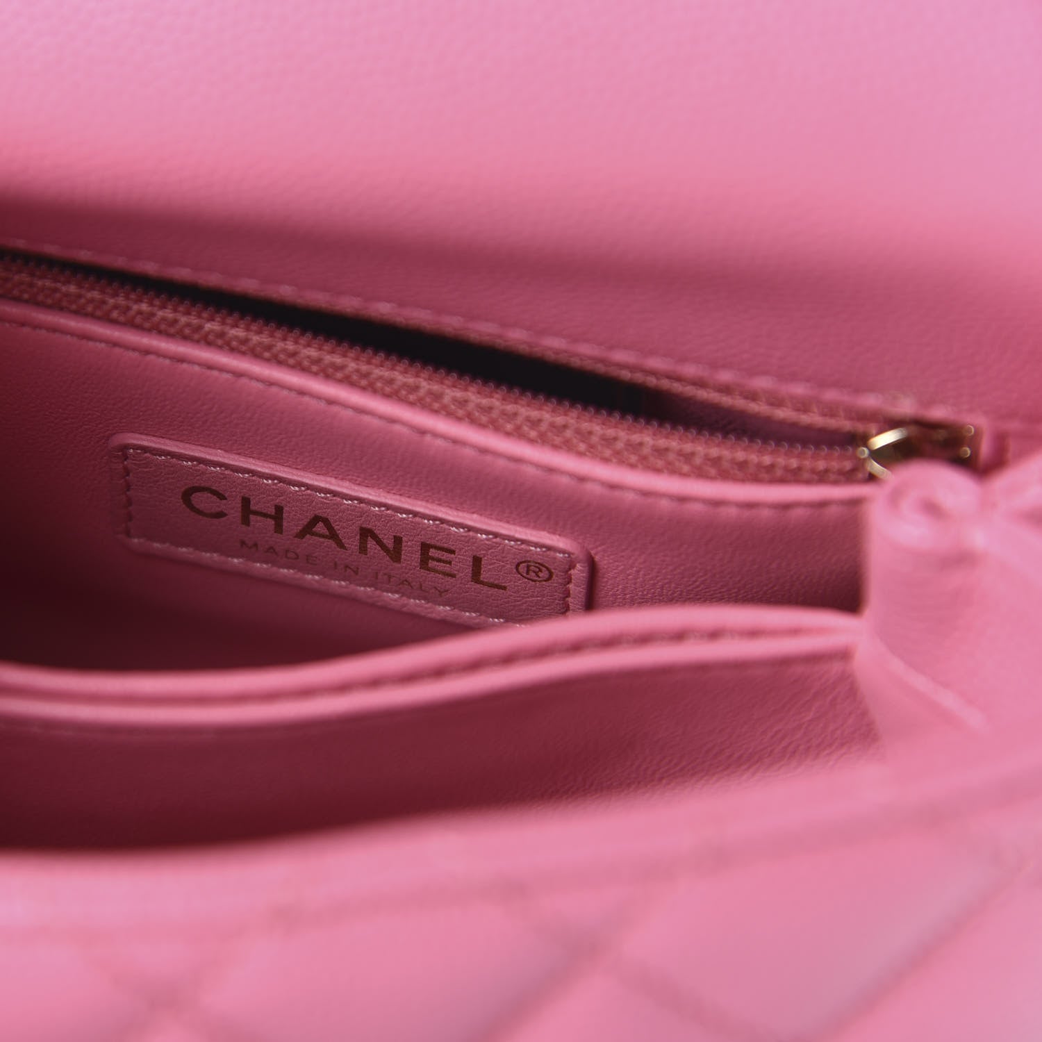 Chanel Caviar Quilted Lizard Embossed Extra Mini Coco Handle Flap Pink 8 of 10
