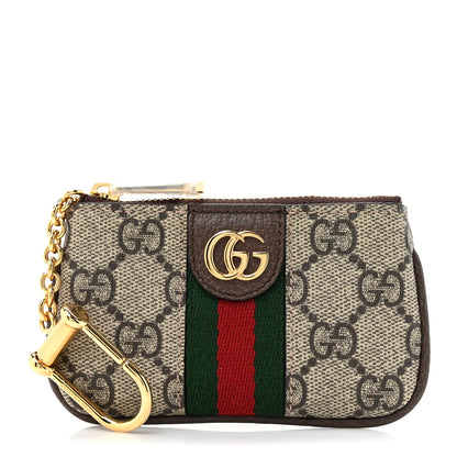 Gucci GG Supreme Monogram Web Ophidia Key Case Beige New Acero 1 of 8
