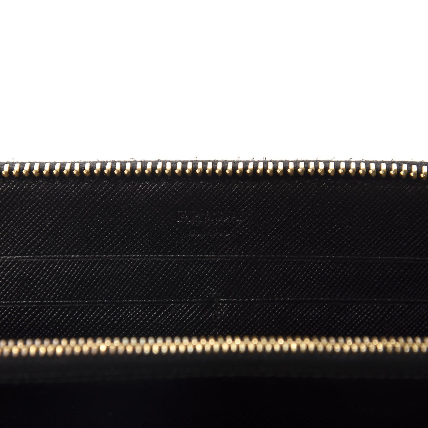 Saffiano Metal Zip Around Wallet Black