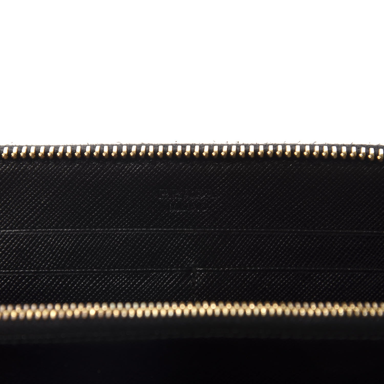 Prada Saffiano Metal Zip Around Wallet Black 6 of 13