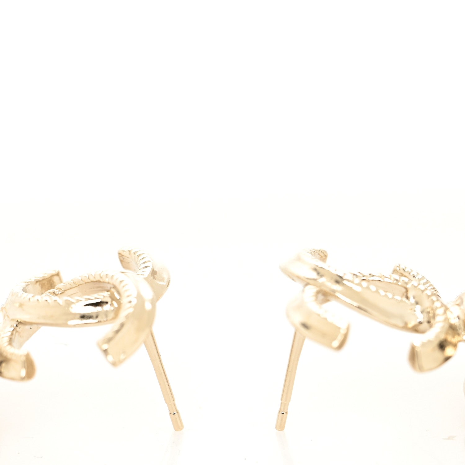 Chanel Metal Pearl CC Hoop Drop Earrings Gold 3 of 4