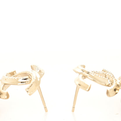 Chanel Metal Pearl CC Hoop Drop Earrings Gold 3 of 4