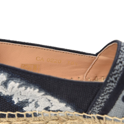 Christian Dior Canvas Tie and Dior Embroidered Granville 15mm Espadrilles 38.5 Denim 8 of 9