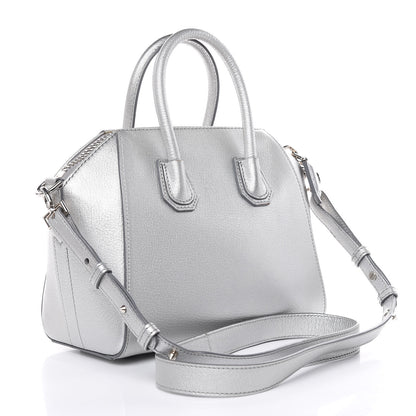 Givenchy Metallic Sugar Goatskin Mini Antigona Silver 3 of 13