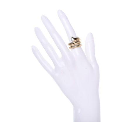 Bulgari 18K Yellow Gold Diamond Tubogas Ring 49 5 2 of 4