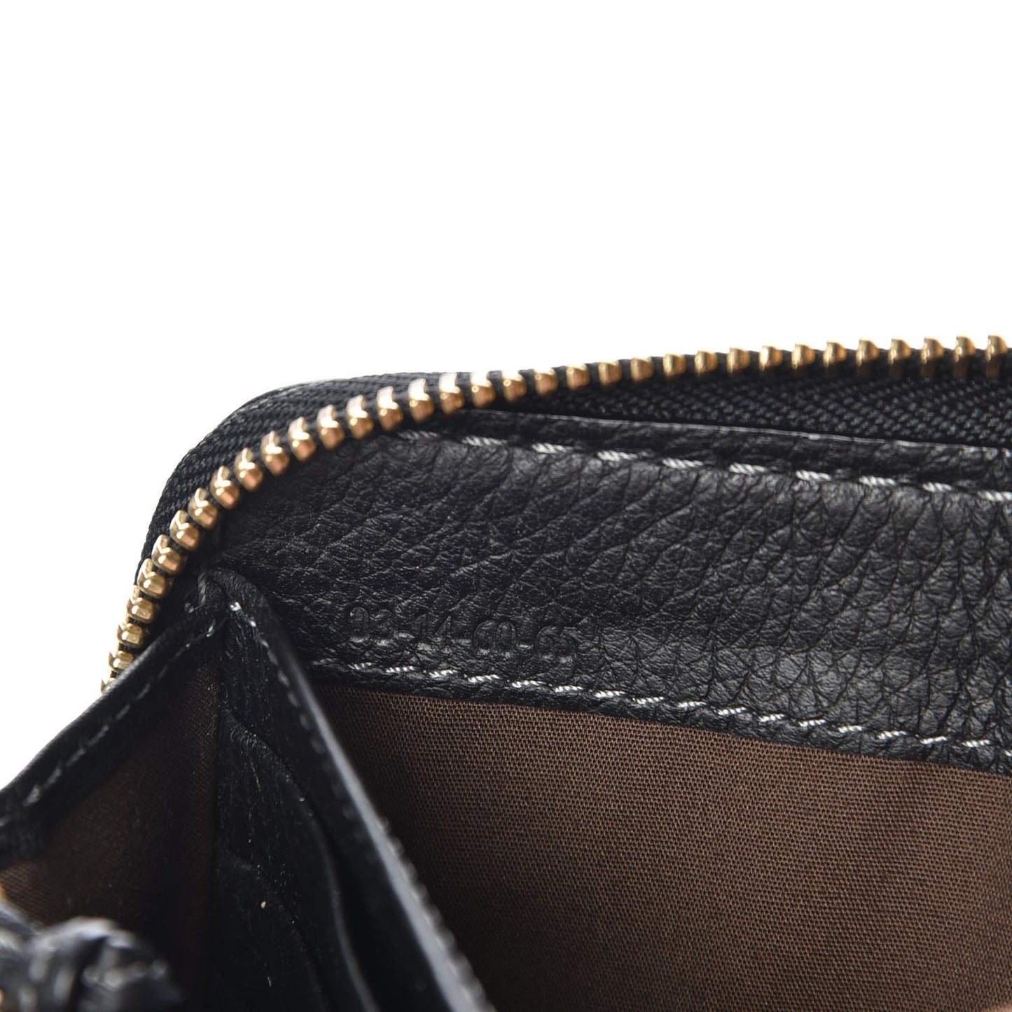 Grained Calfskin Marcie Long Zip Around Wallet Black