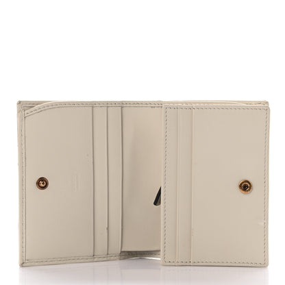 Gucci Calfskin Matelasse Trompe L'Oeil Print GG Marmont Card Case Wallet Off White 5 of 7