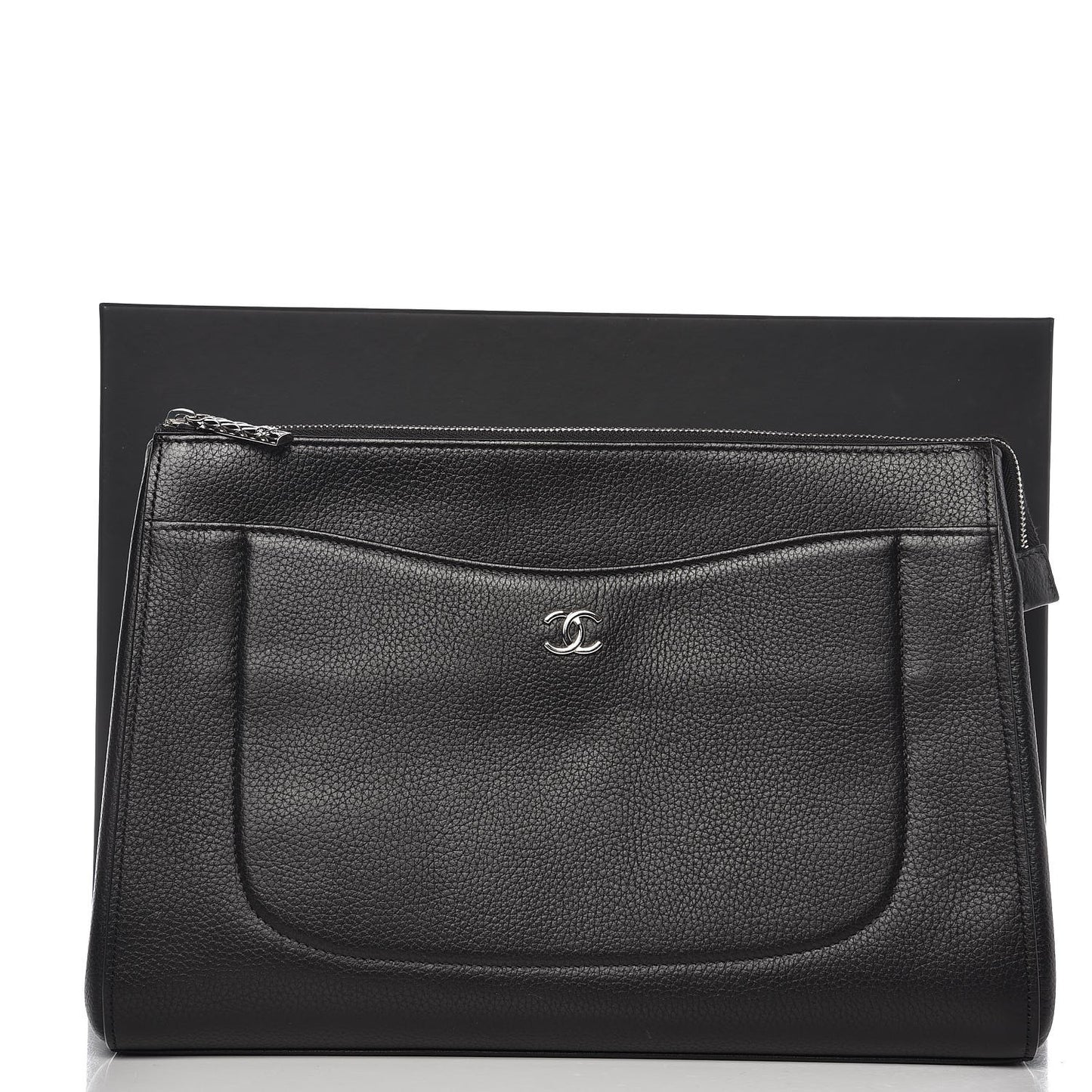 Grained Calfskin Large Neo Executive Cosmetic Case Black