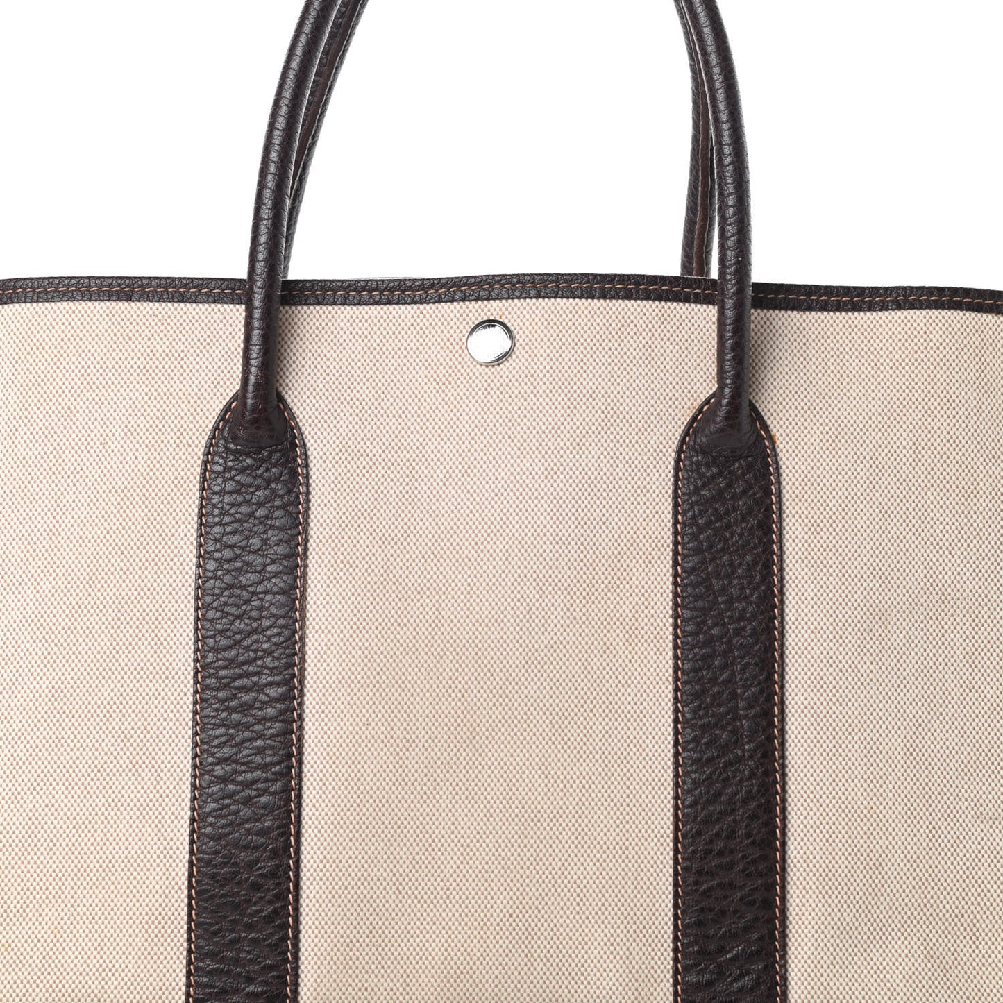 Toile Buffle Gala Garden Party Tote 36 MM Marron Fonce