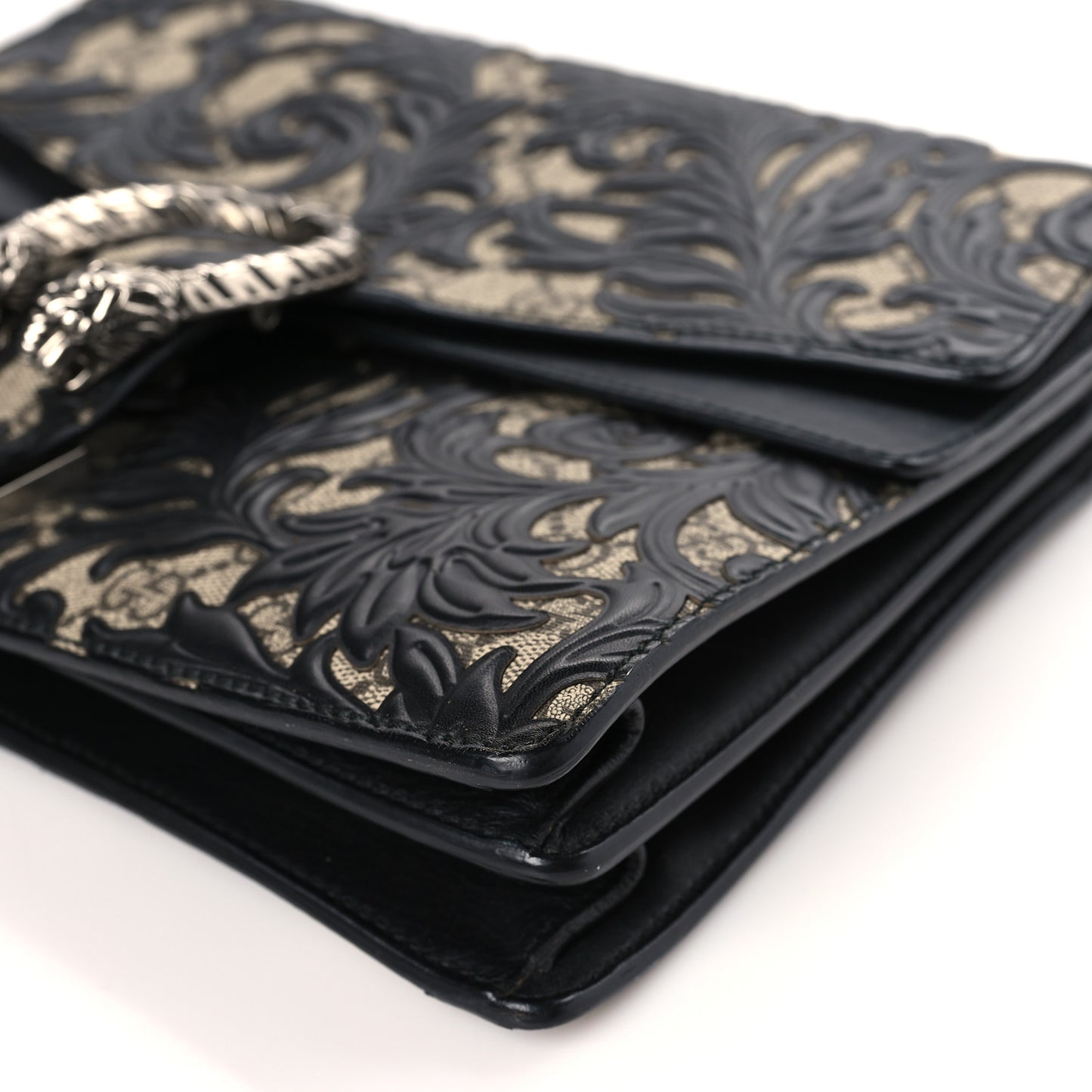 GG Supreme Monogram Arabesque Medium Dionysus Shoulder Bag Black