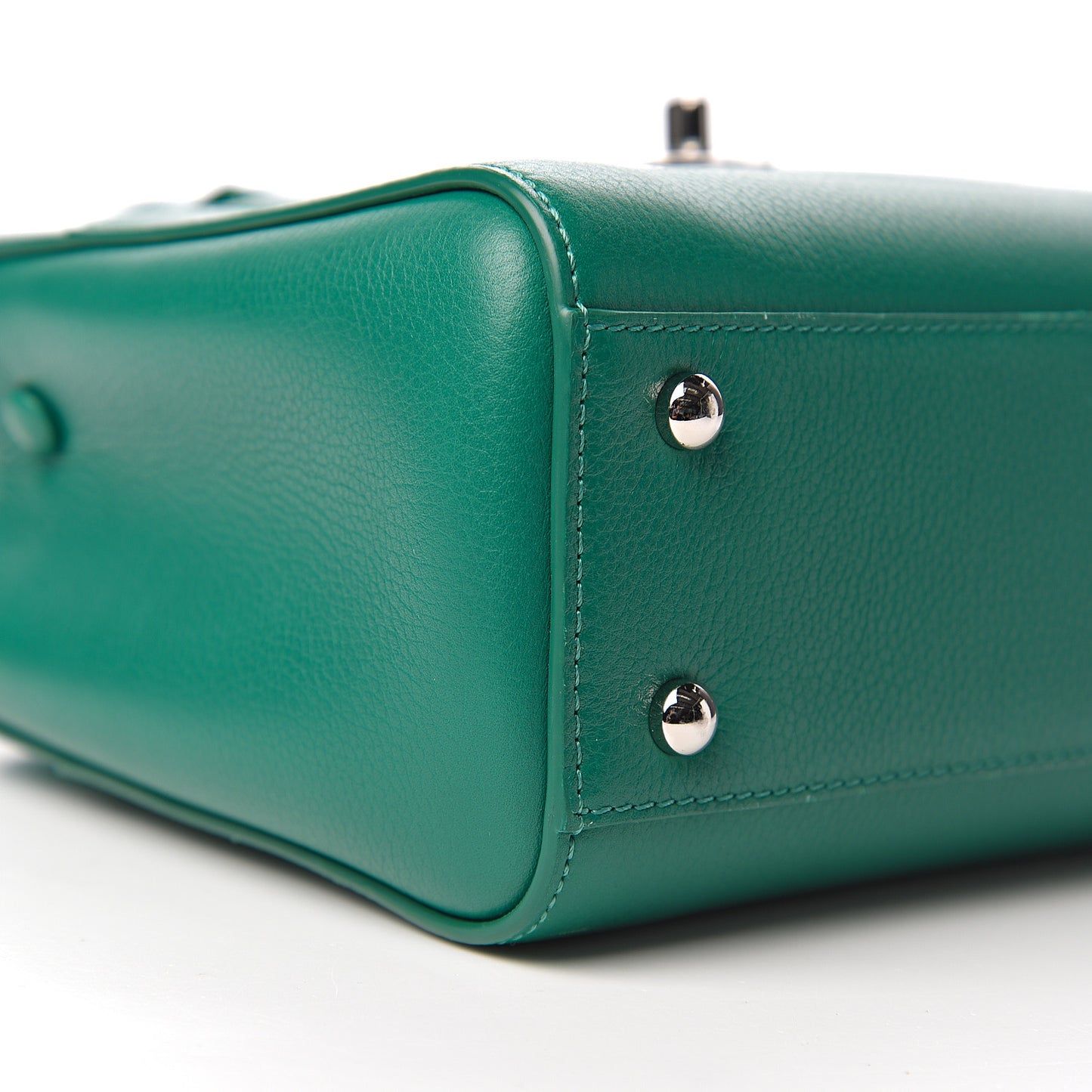 Grained Calfskin Mini Neo Executive Shopper Tote Green
