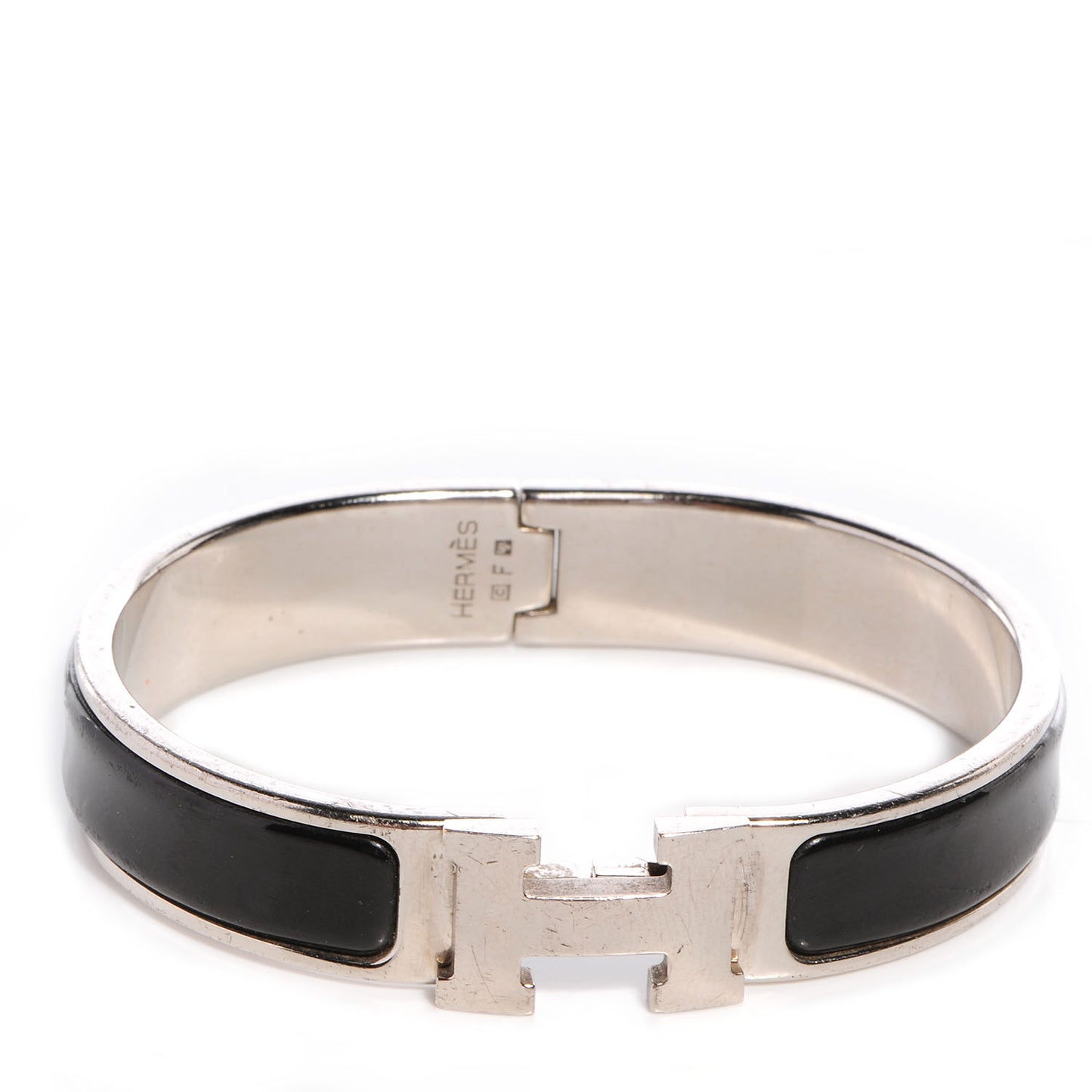 Enamel Narrow Clic Clac H Bracelet PM Black