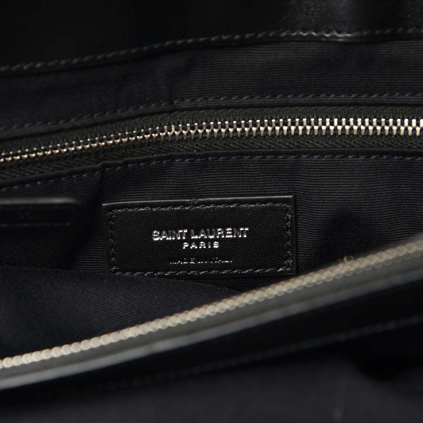 Calfskin Y Quilted Monogram Large Loulou Chain Satchel Black