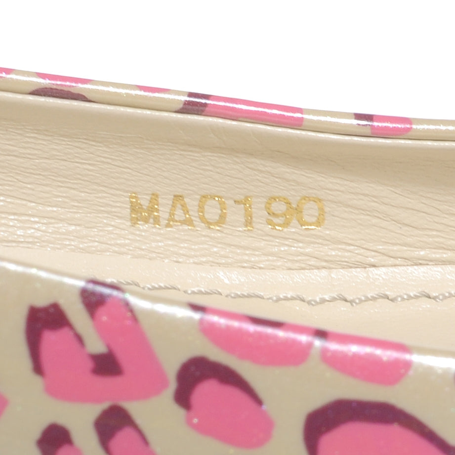 Louis Vuitton Patent Leopard Ballet Flats 38 Blanc Corail 6 of 8