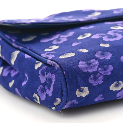 Prada Tessuto Nylon Jacquard Floral Print Shoulder Bag Bleu 7 of 8