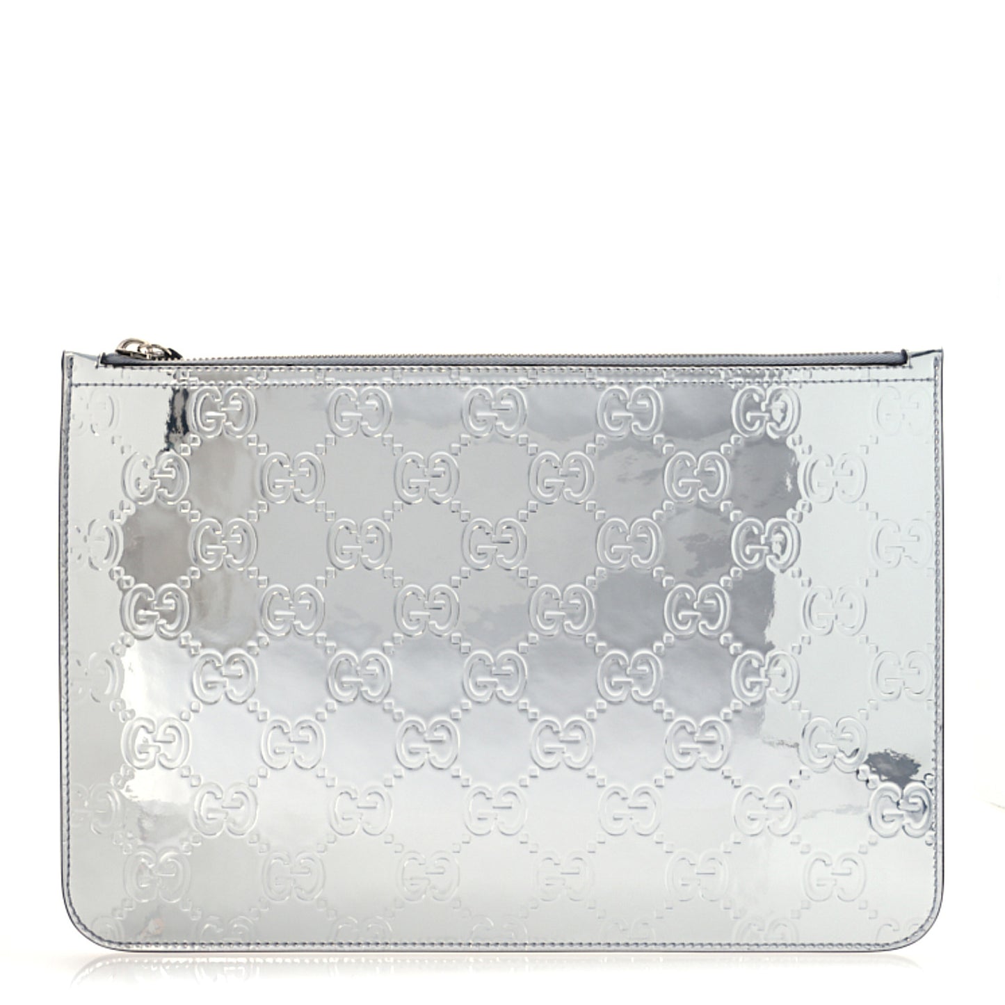 Guccissima Mirror Effect GG Pouch Silver