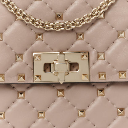 Valentino Garavani Lambskin Medium Rockstud Spike Shoulder Bag Poudre 8 of 10