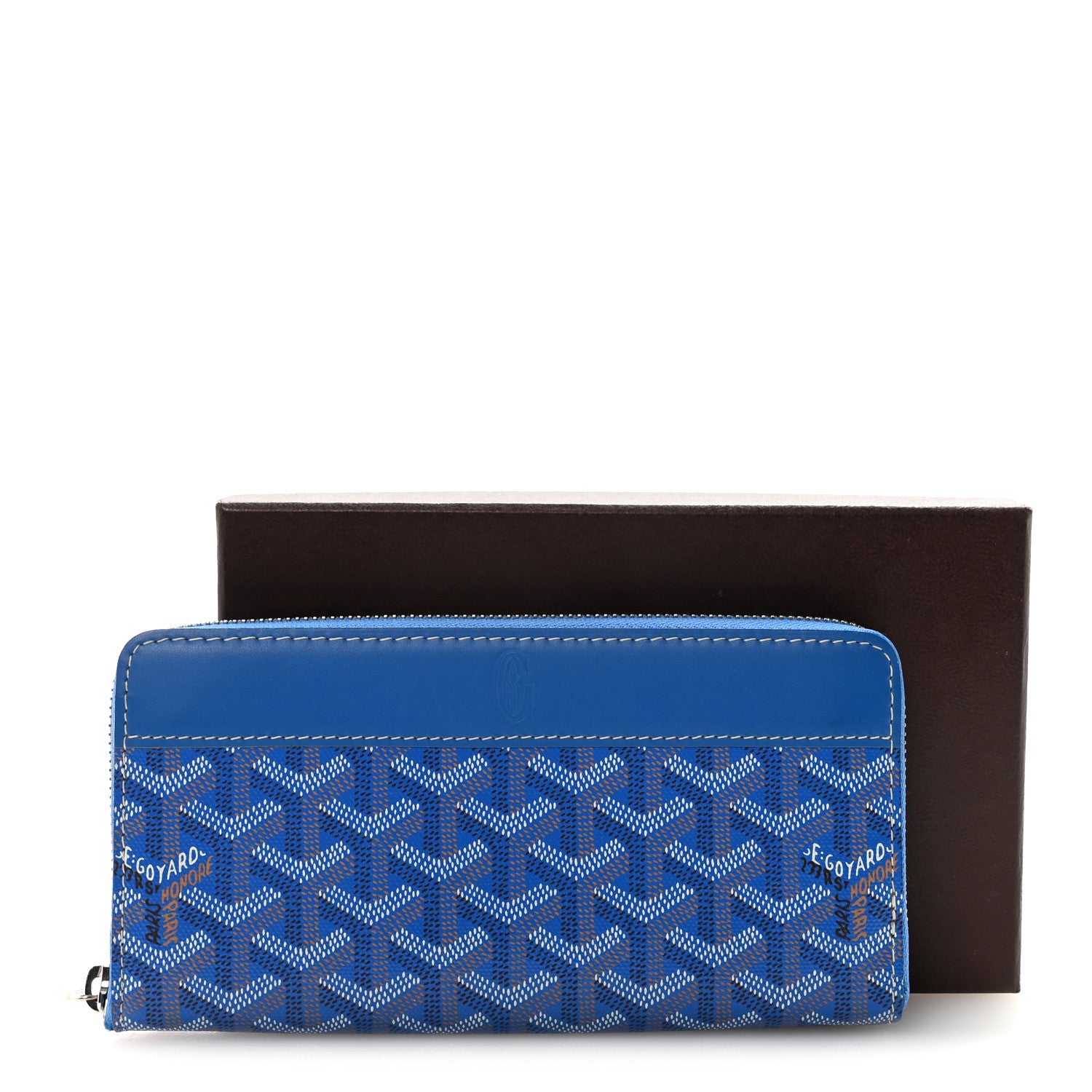 Goyard Goyardine Matignon Zip Around GM Wallet Sky Blue 1832958 Goyard Goyardine Matignon Zip Around GM Wallet Sky Blue 1832958