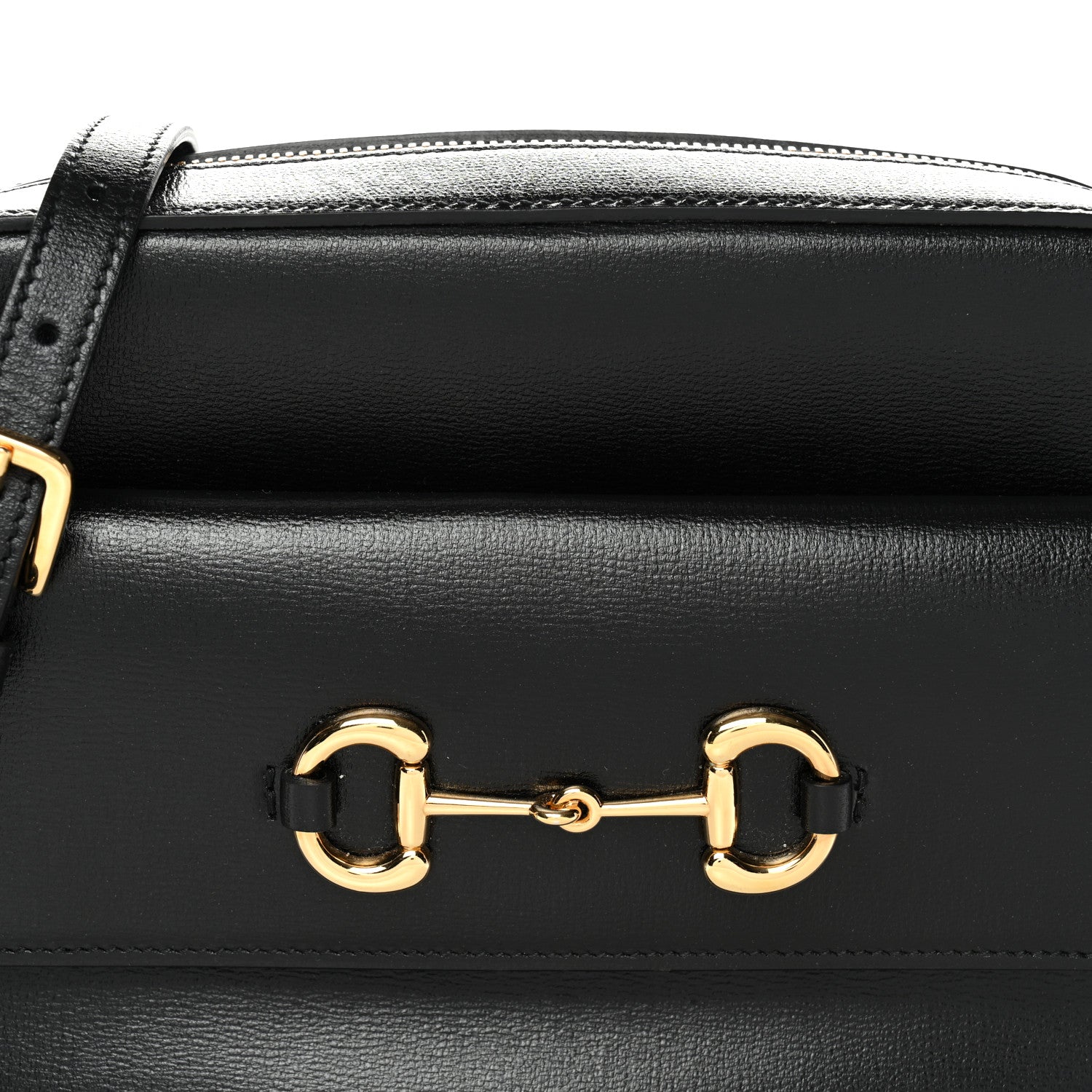 Gucci Textured Calfskin Small Horsebit 1955 Shoulder Bag Black 8 of 10