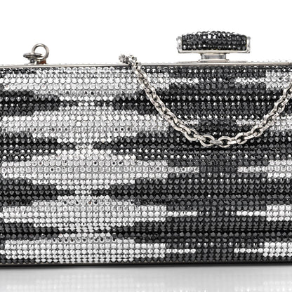 Judith Leiber Swarovski Crystal Cosmojet Minaudiere Clutch Black Silver 10 of 10