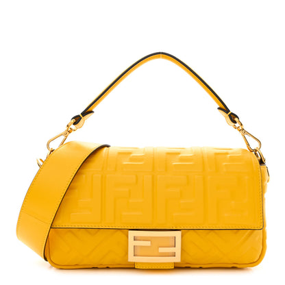 Fendi Nappa FF 1974 Embossed Baguette Mimosa 1 of 10