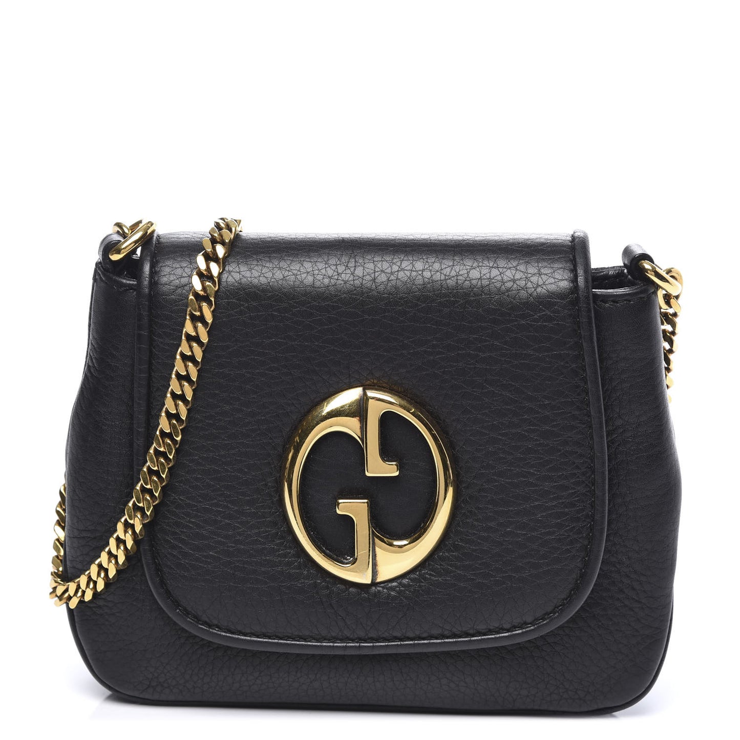 Pebbled Calfskin Small 1973 Chain Shoulder Bag Black