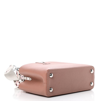Louis Vuitton Taurillon Braided Capucines BB Bois De Rose Pink Black White 4 of 11