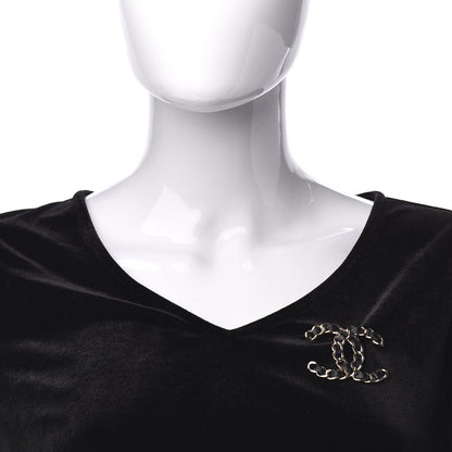Chanel Lambskin Chain CC Brooch Black Gold 2 of 5
