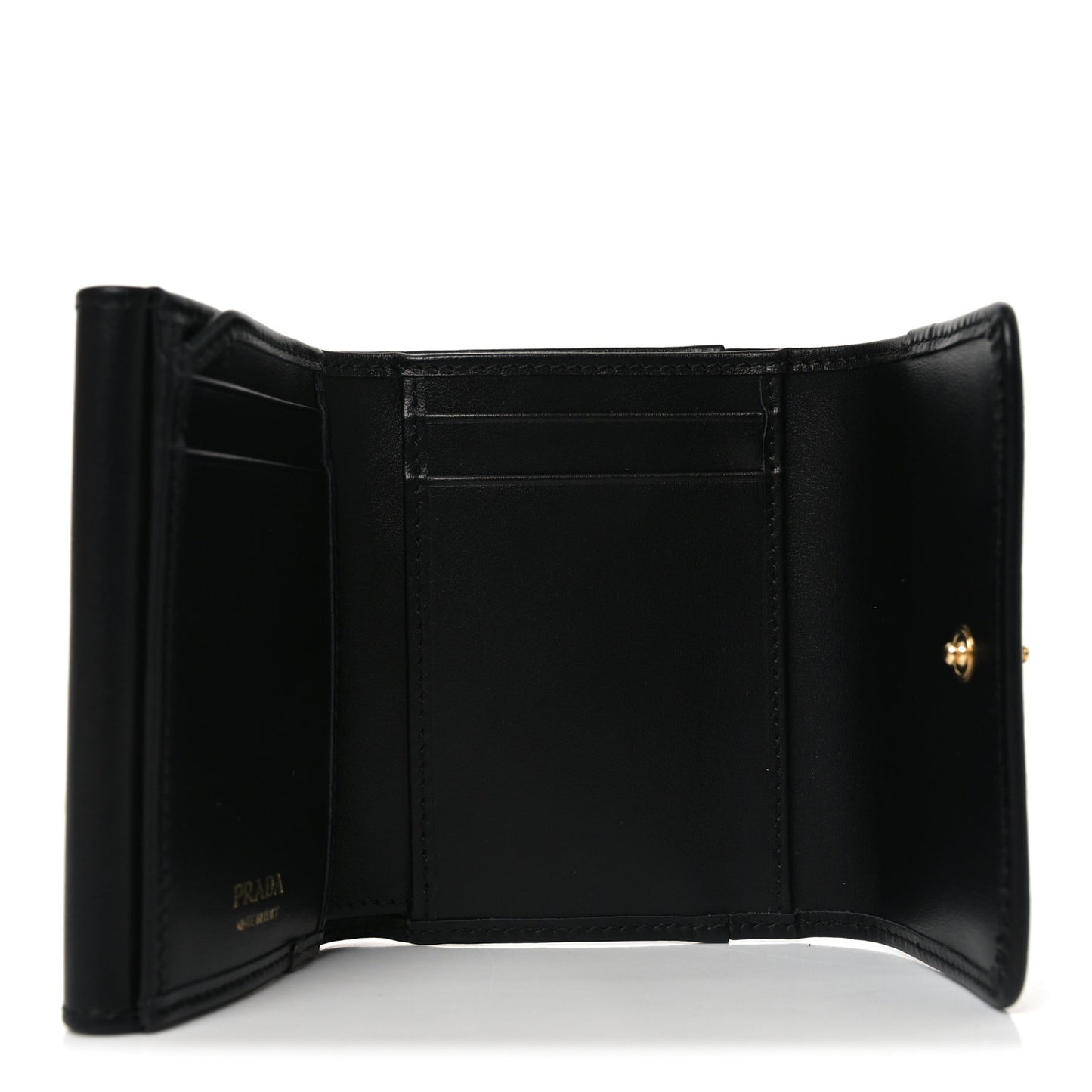Metal Tri-Fold Compact Wallet Black