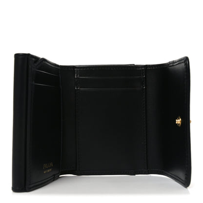 Prada Metal Tri-Fold Compact Wallet Black 5 of 6