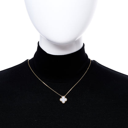 Van Cleef & Arpels 18K Yellow Gold Black Onyx Vintage Alhambra Pendant Necklace 2 of 6