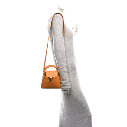 Louis Vuitton Taurillon Mini Capucines Safran Imperial 2 of 9