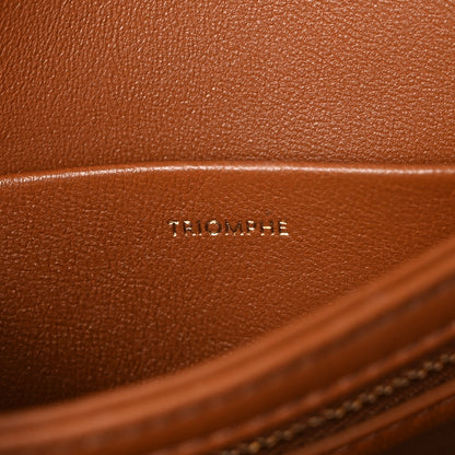 Celine Calfskin Triomphe Canvas Teen Triomphe Bag Tan 6 of 10