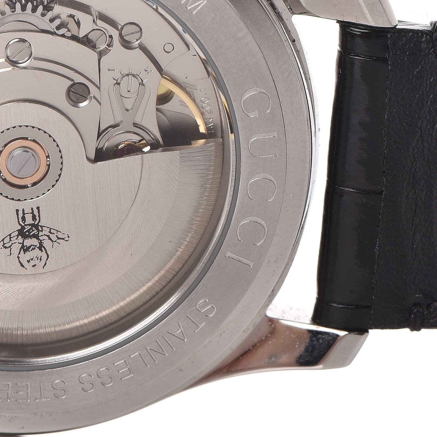 Stainless Steel Alligator 38mm G-Timeless Charm Automatic Watch Black