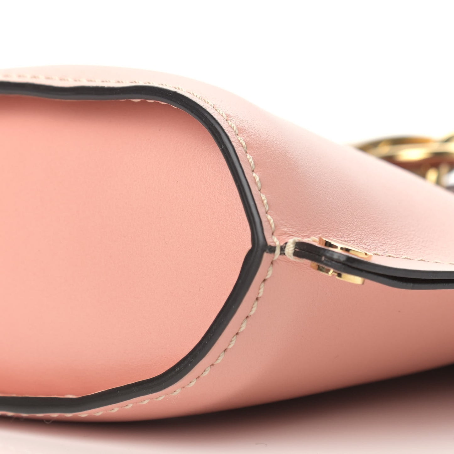 Shiny Calfskin Goatskin Mini Aby Bi-Color Bucket Fallow Pink