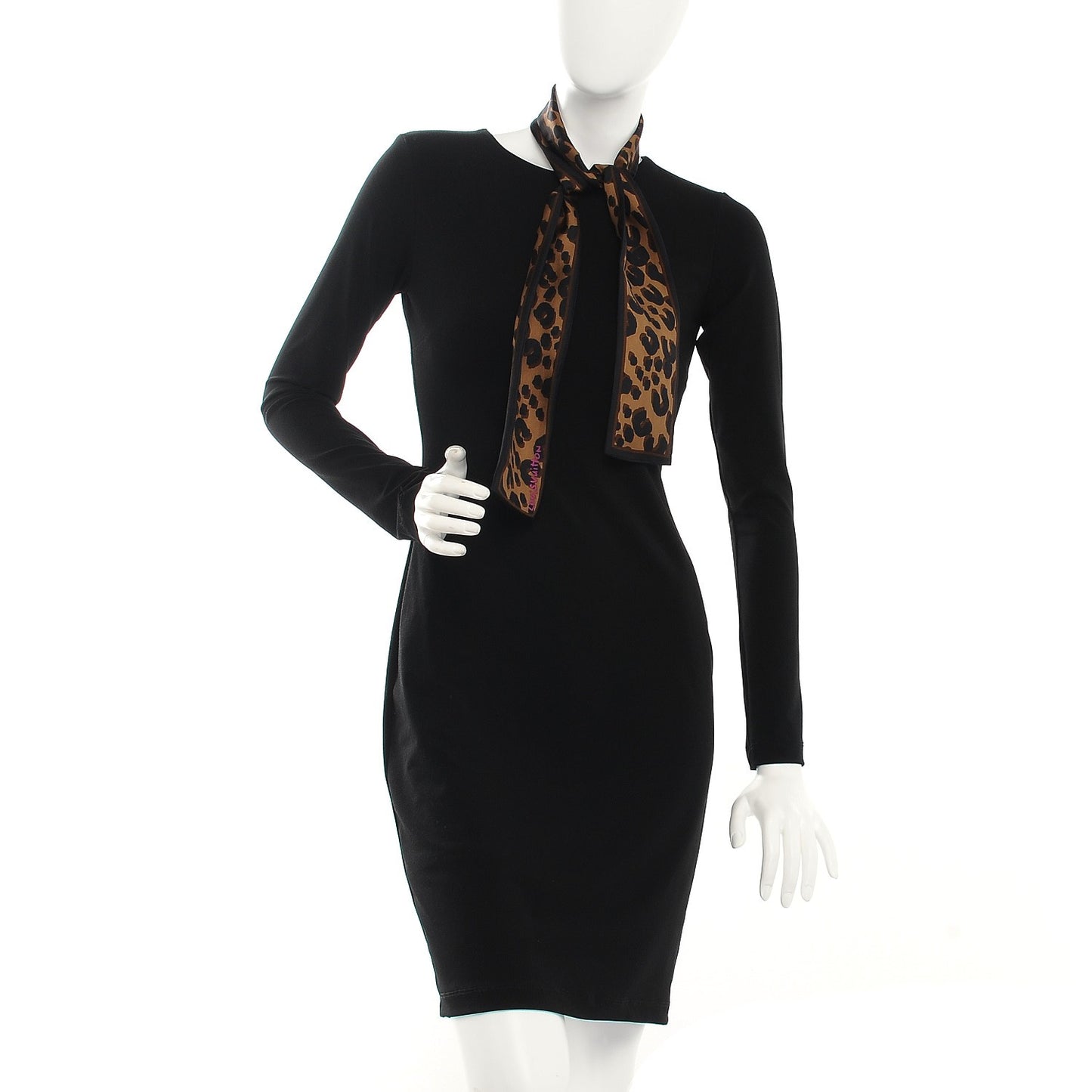 Silk Leopard Bandeau Scarf Marron