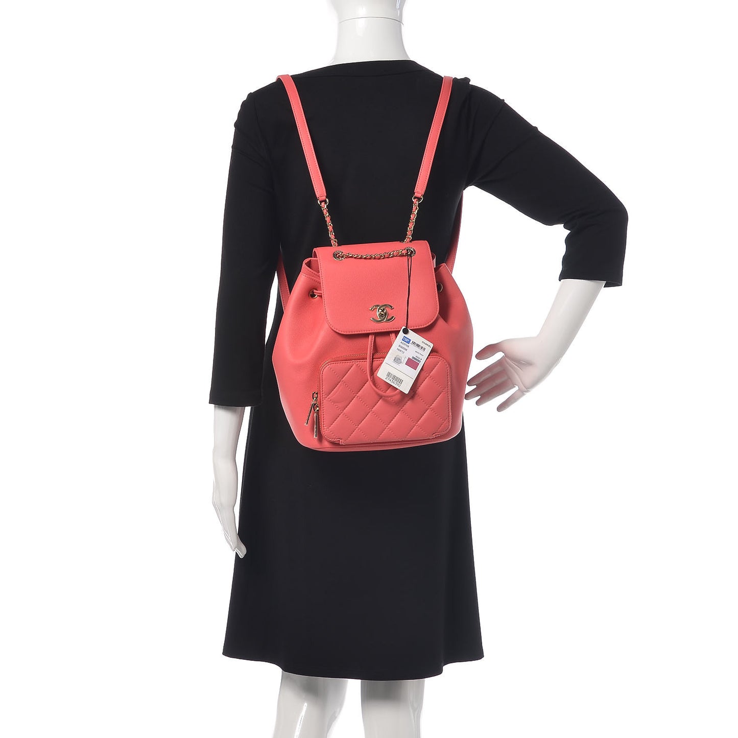 Caviar Quilted Business Affinity Backpack Pink