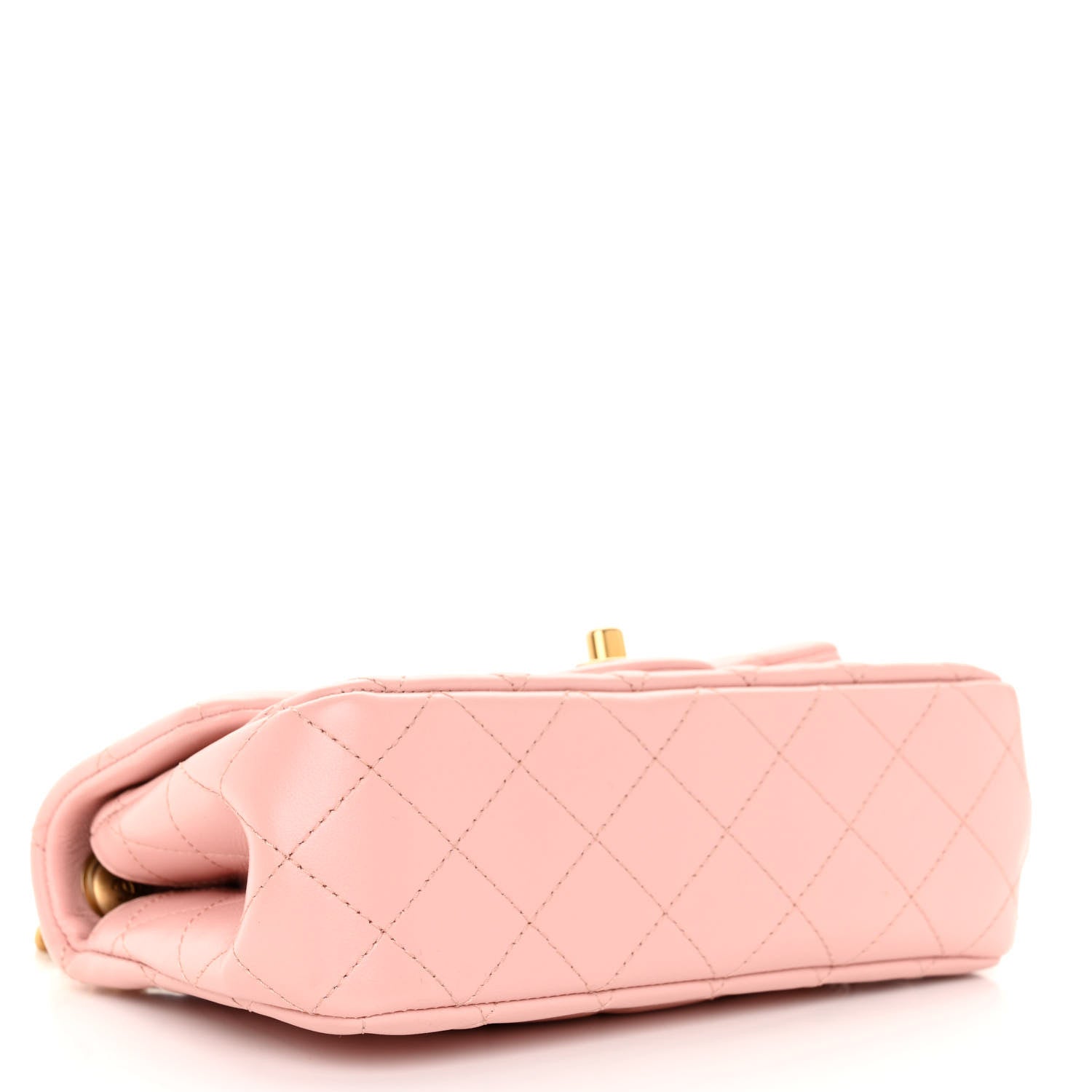 Chanel Lambskin Quilted Mini Rectangular Sweet Camellia Flap Light Pink 4 of 10