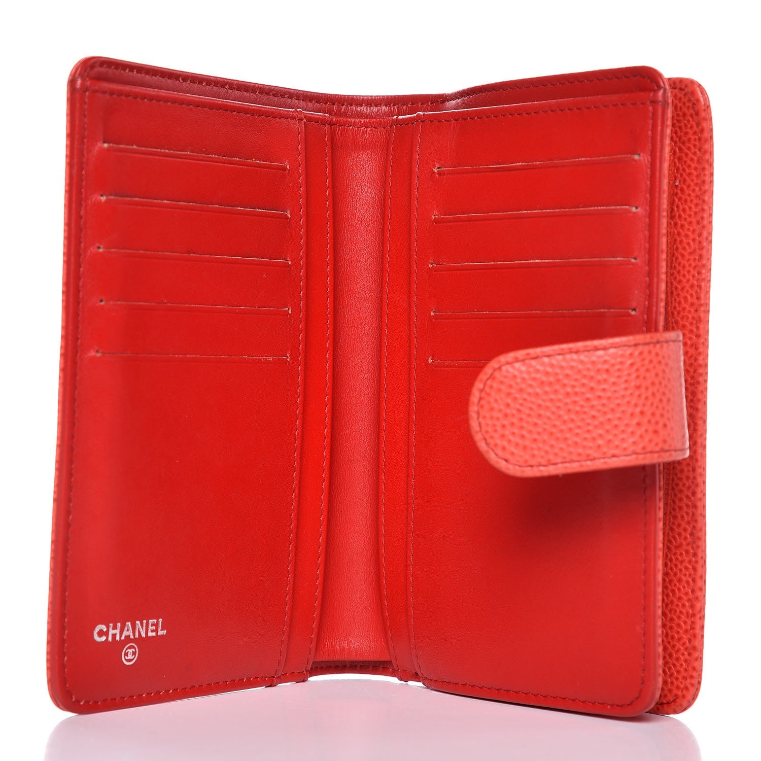 Chanel Caviar Timeless CC French Wallet Orange 7 of 24