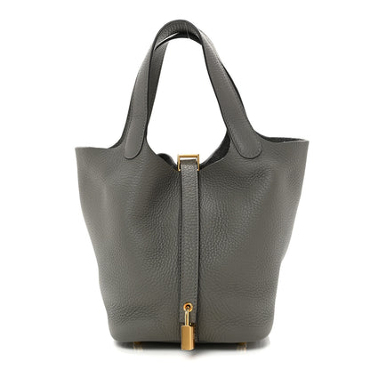 Hermes Taurillon Clemence Picotin Lock 18 PM Gris Meyer 1 of 11